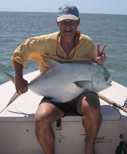 Derek Peper with his second permit of the day in Key West